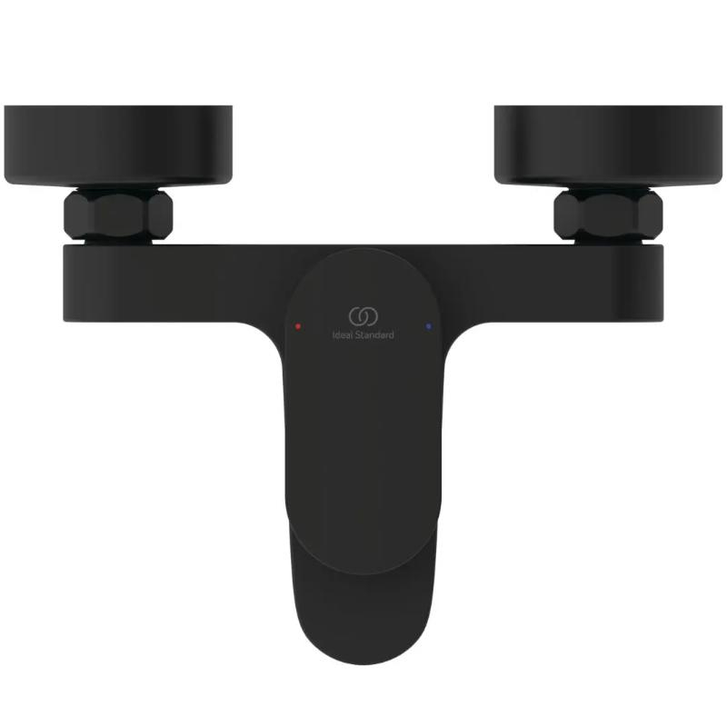 Baterie cadă-duș Ideal Standard, Ceralife O cu divertor automat, negru mat